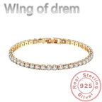 Dazzling 925 Sterling Silver Tennis Bracelet Rose Gold Shining Cubic Zirconia Bracelet Wedding Jewelry Gift