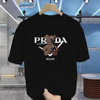 Men's luxurious printed summer high-quality T-shirt 100% pure cotton relaxed and loose fit stylish and unique round neckline