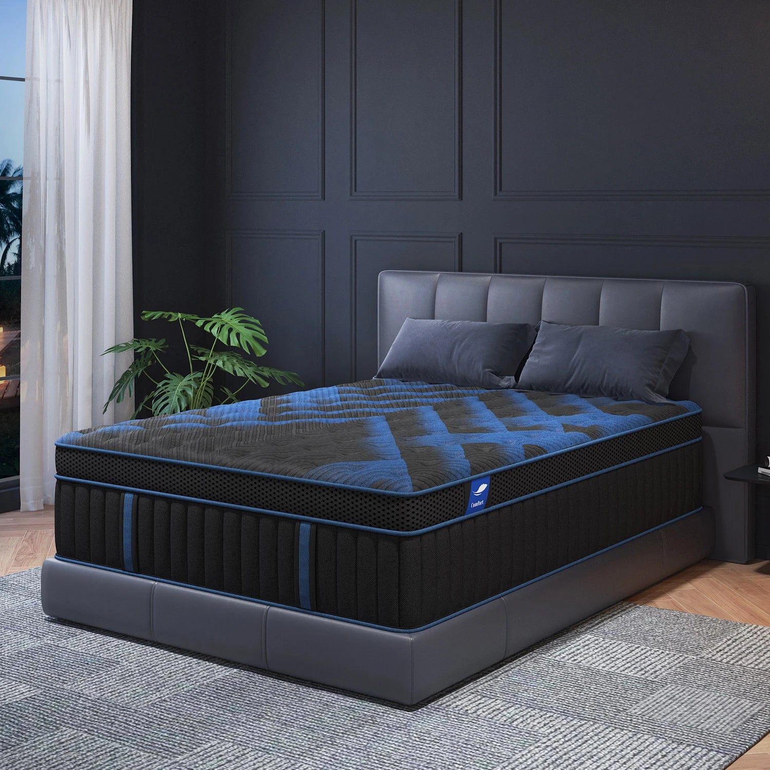 14Inch Twin Full Queen King Mattress in A Box, Hybrid Memory Mattresses Euro Top Medium Firm for Back & Lumbar Support Secondary image