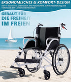 Lightweight Travel Wheelchair Foldable Compact Hand Push Wheelchair for Easy Storage in Car Trunk Airplane Suitable for Adult