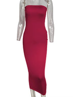Summer Women's Sexy Sleeveless Chest Wrapped Long Beach Dress