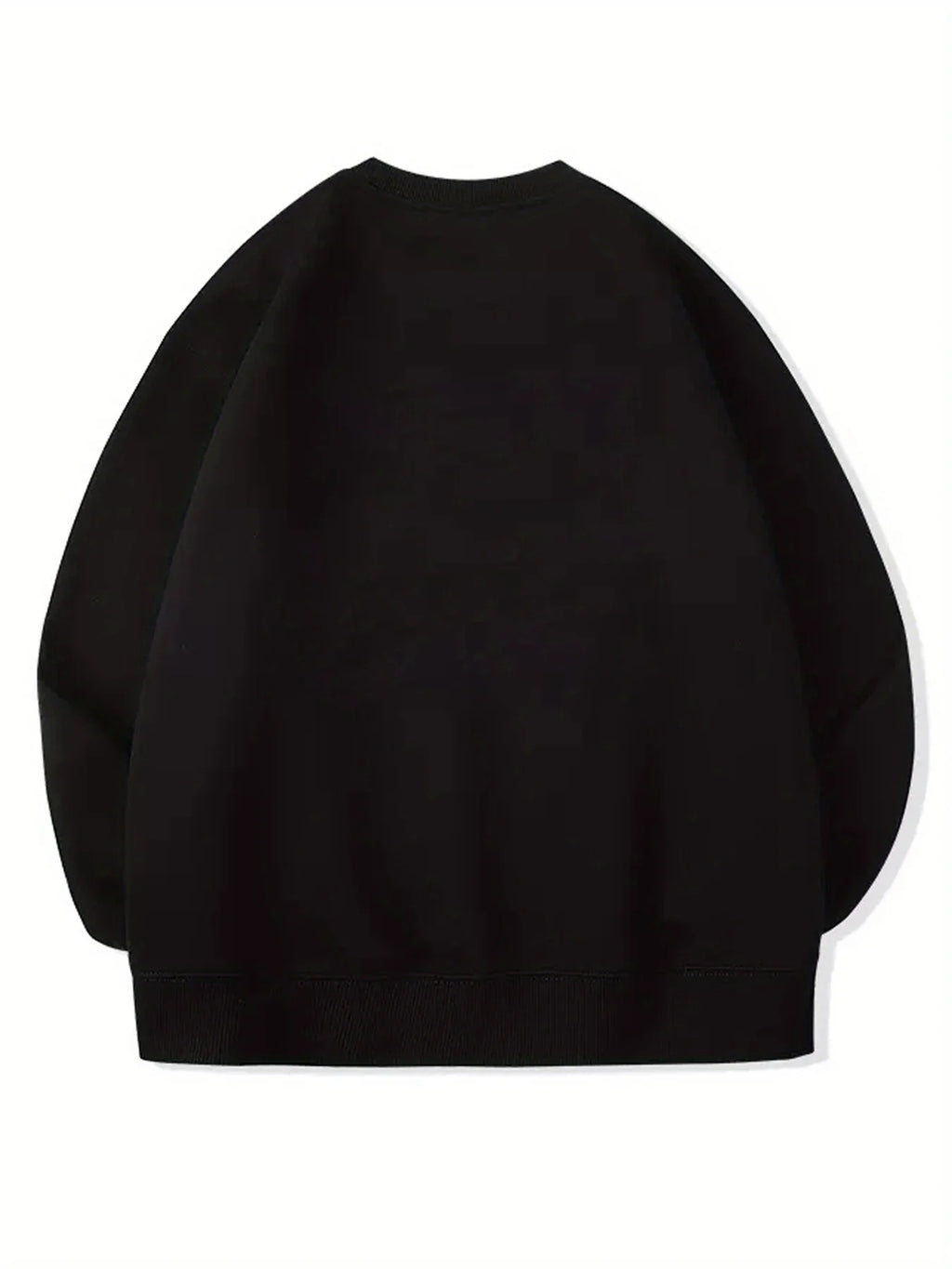 Men's autumn and winter fashionable casual loose futune letter graphic printed long sleeved round neck sweatshirt