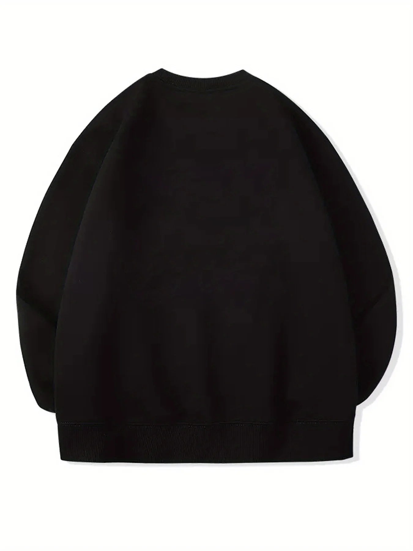Men's autumn and winter fashionable casual loose futune letter graphic printed long sleeved round neck sweatshirt