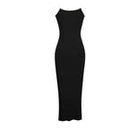 Fashion Sexy Skinny Kint Dress Backless Evening Maxi Dress Women Party Club Ladies Bodycon Peach Slim Hip Elegant Long Dresses