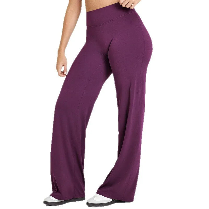 NCLAGEN Straight-Leg Pants Ultra Soft Butter Fabric Women's Mid-Waist Yoga Pants GYM Naked Feel Pilates Running Sport Trousers