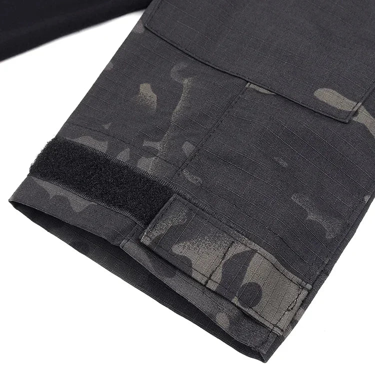 Outdoor Tactical Hiking T-Shirts Men Combat Military Army CP Camouflage Long Sleeve Hunting Climbing Shirt Cotton Sport Clothes
