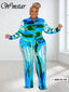 Wmstar Plus Size Two Piece Outfits Women Fall Clothing Tie Dye Top and Pants Leggings Matching Set Wholesale