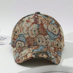 Fashion trend full print cartoon cute bear baseball cap personality casual sunshade hat suitable for daily collocation