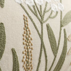 Spring Summer Floral Embroidered Decorative Throw Pillow Covers 12x20 Inch Farmhouse Beige Flowers Boho Cushion Case for Bedroom