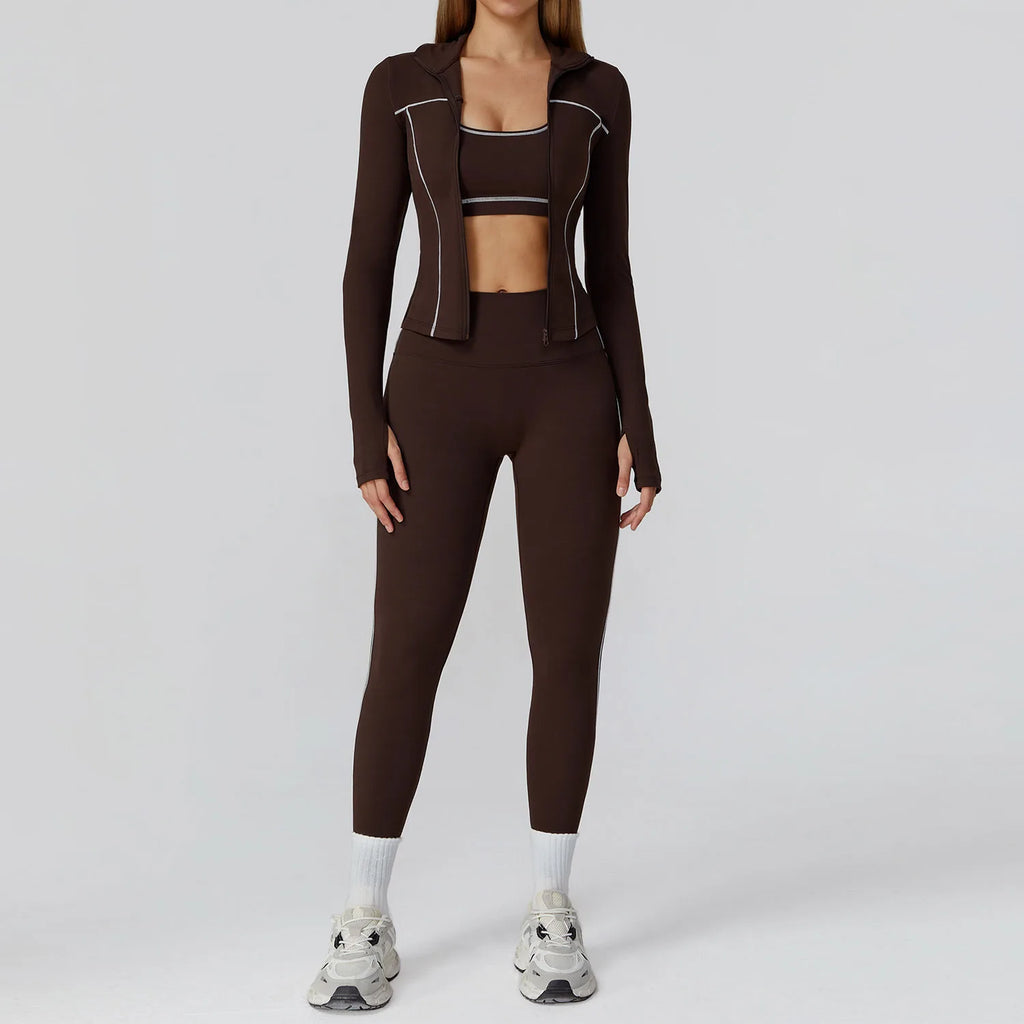 Yoga Set 2/3PCS Sports Outfits Women Clothes Fitness Tracksuit Gym Legging Workout Long Sleeved Female Bra Yoga Suit Sportswear