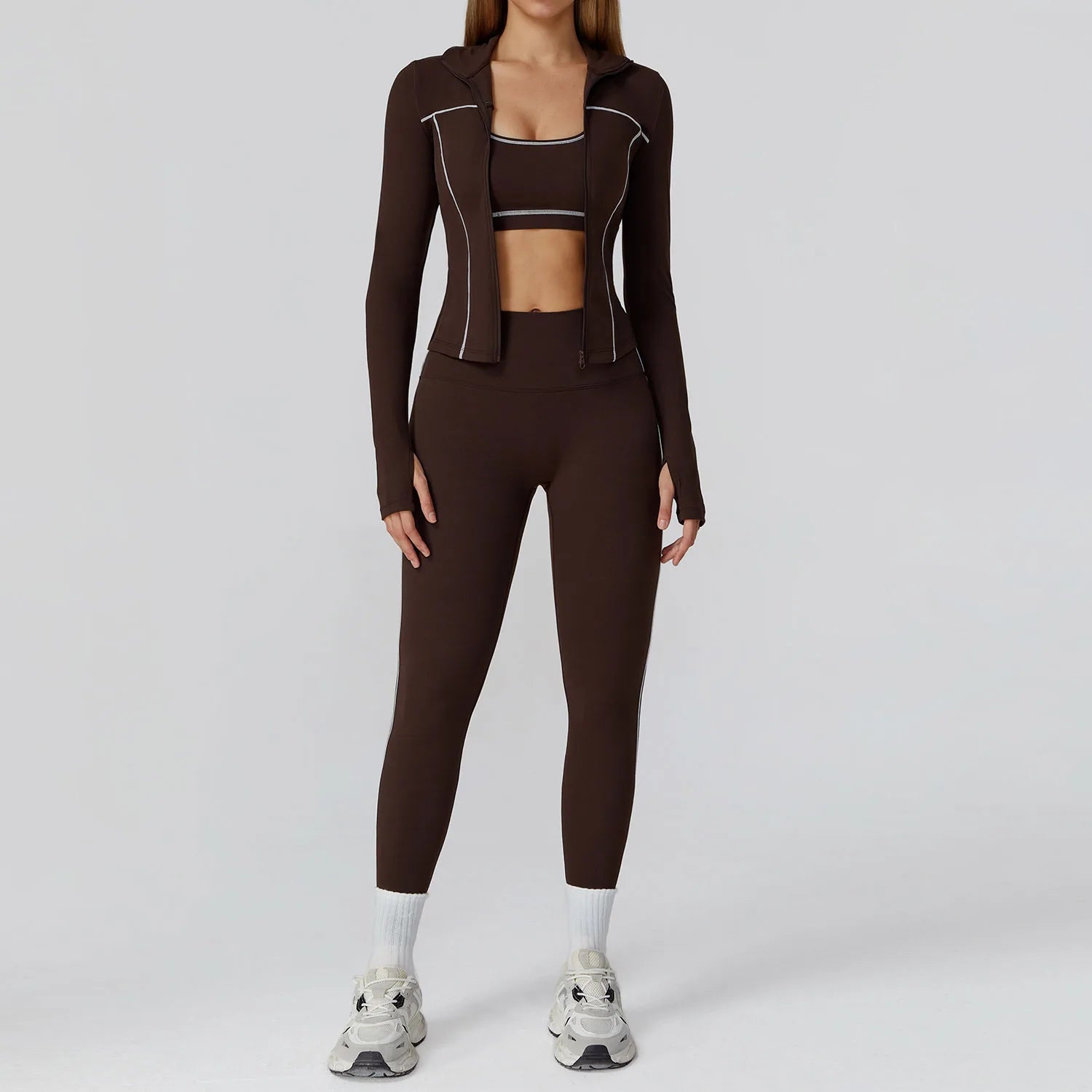 Yoga Set 2/3PCS Sports Outfits Women Clothes Fitness Tracksuit Gym Legging Workout Long Sleeved Female Bra Yoga Suit Sportswear