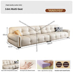 Italian Minimalist Sofa Modern Luxury Living Room Couch Straight Sofa Set Persons Genuine Leather Upholstered Furniture JT40