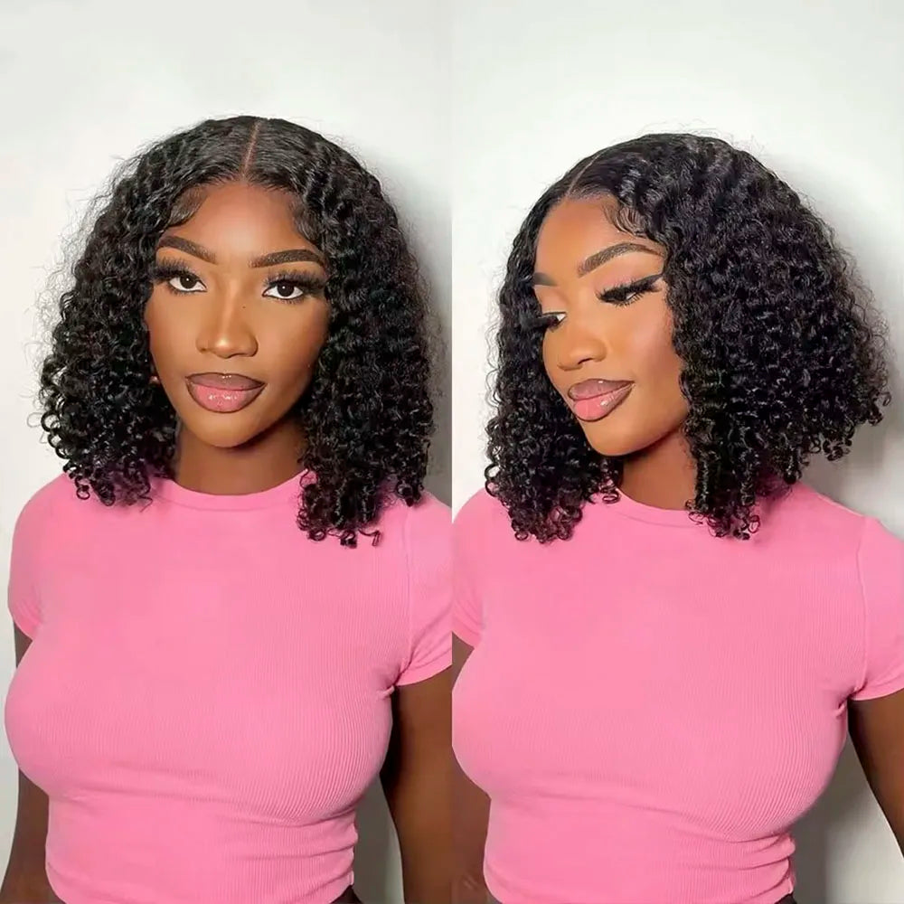 Kinky Curly Human Hair Bob Wig Water Lace Front original Human Hair Wigs For Women PrePlucked Brazilian 13x4 Lace Frontal Wig Secondary image
