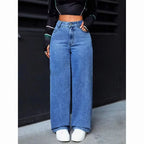 2026 New High Waist Wide Leg Jeans Women Vintage Washed Loose Straight Denim Pants Streetwear Casual Baggy