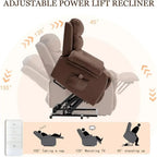 Adult-Sized Power Recliners with Assist Features for Elderly Comfort, Compact Recliners with Lift, Electric Sofas with Memory Fo