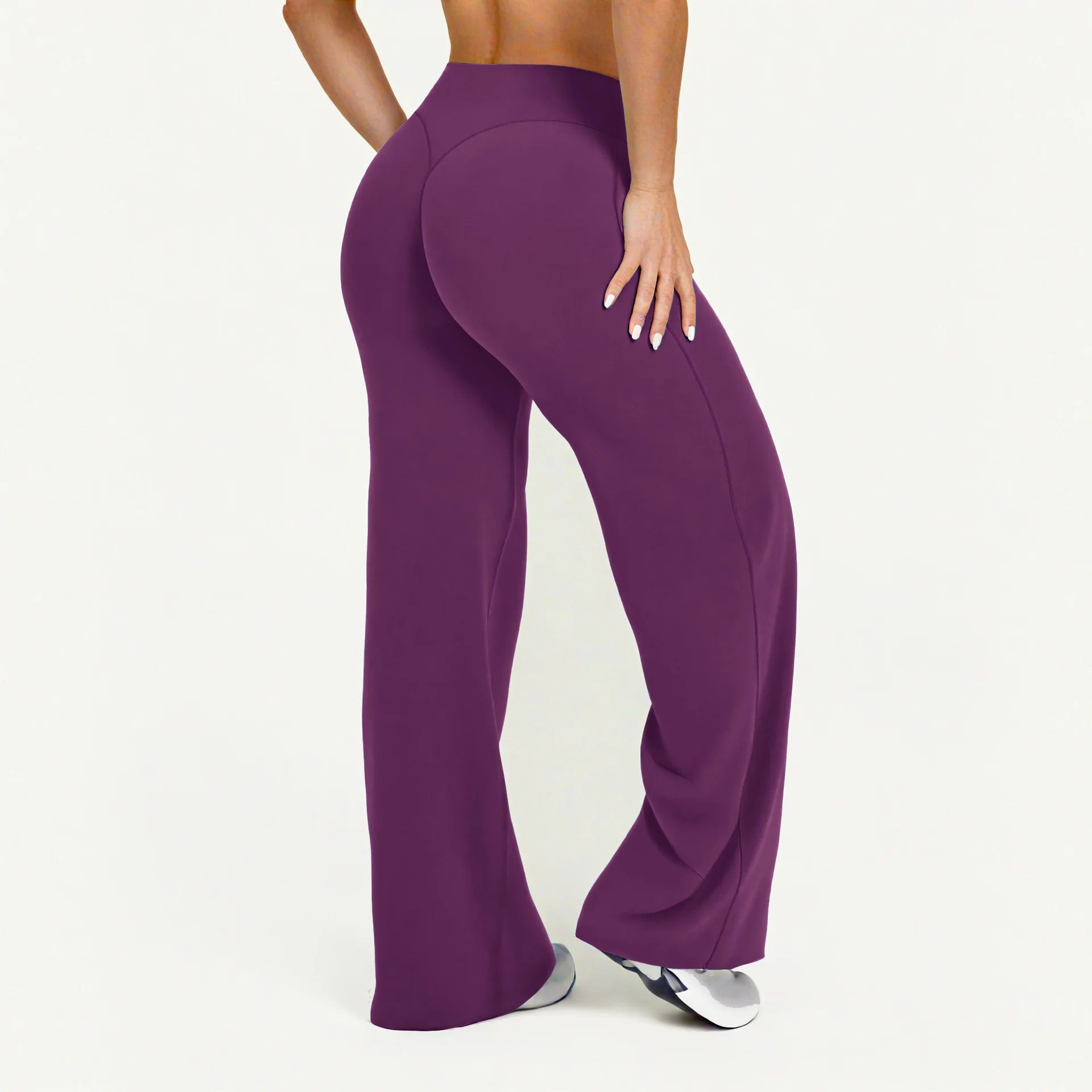 NCLAGEN Straight-Leg Pants Ultra Soft Butter Fabric Women's Mid-Waist Yoga Pants GYM Naked Feel Pilates Running Sport Trousers