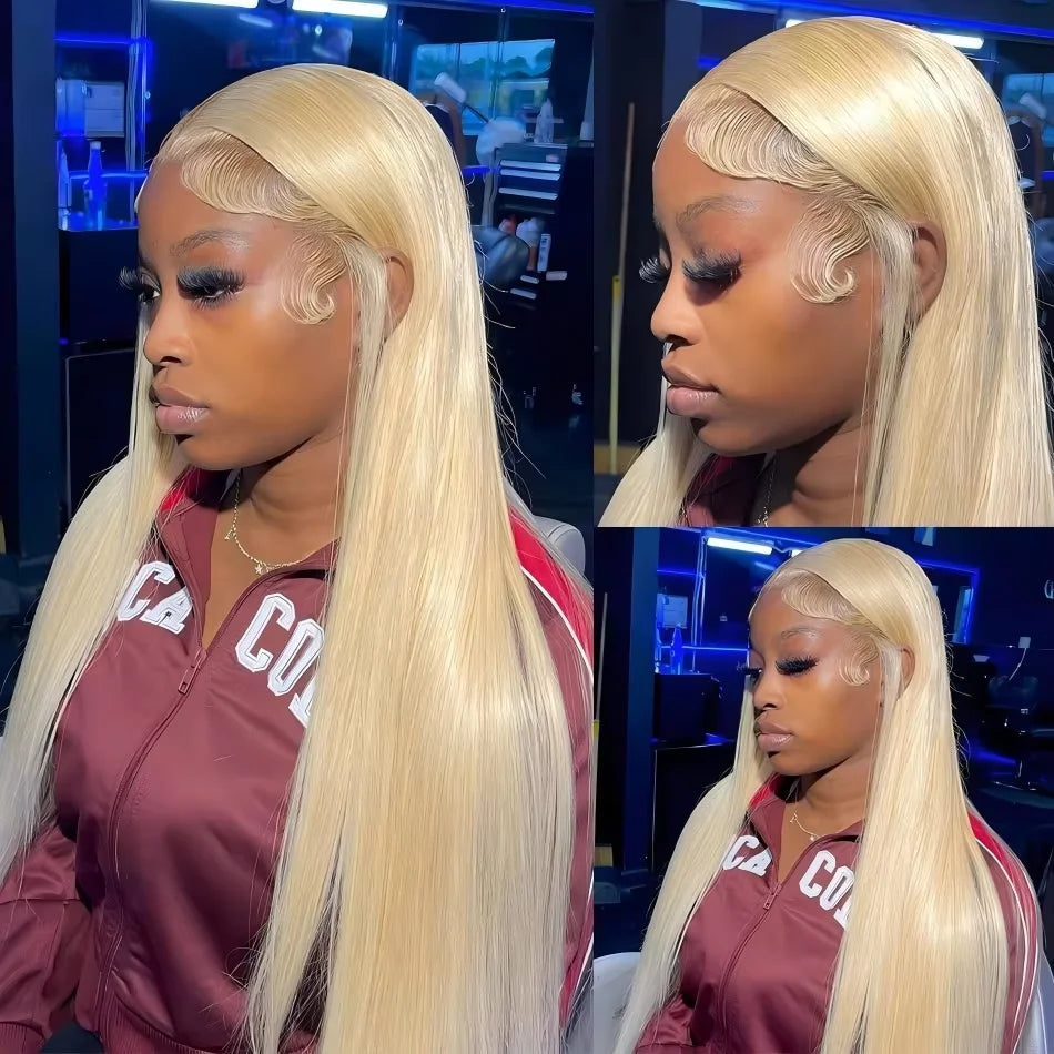 250 Density Human Hair Wigs Blonde 613 Lace Front Wigs 13x6 Straight Human Hair Lace Frontal Wig Brazilian Hair Wigs for Women Main image