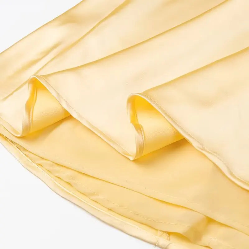 HH Women Summer Yellow Stain V Neck Sling Dress Elegant Sleeveless Loose Maxi Robes 2026 New Ladies Party Holiday Dresses