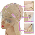 12 14 16 Inch 200 Density Straight Lace Front Human Hair wig Short Transparent 13x4 Bob Lace Frontal Wigs 613 Honey Blonde Remy