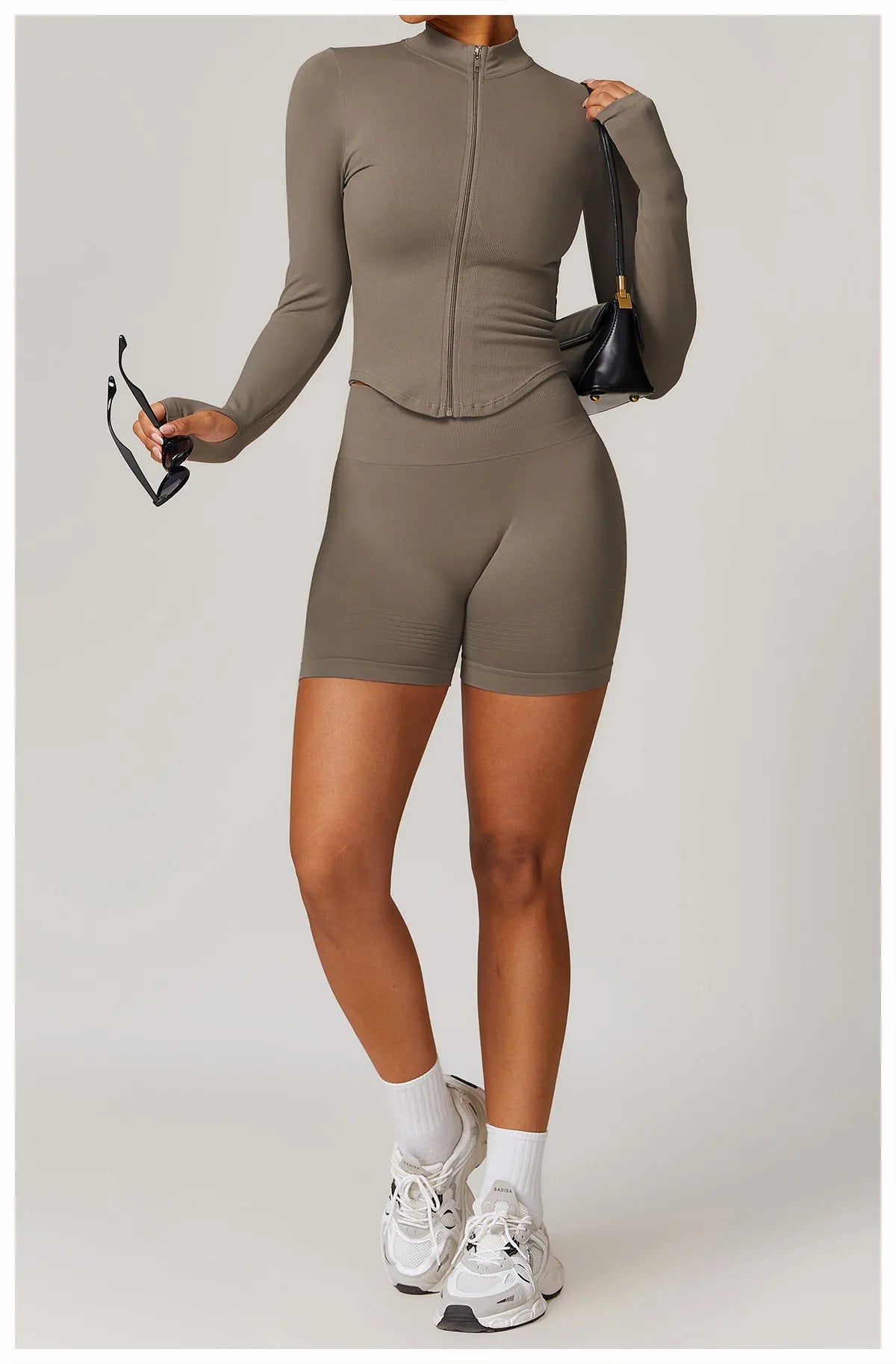 New Women Seamless Zipper Jacket Yoga Long Sleeved Gym Top Yoga Push Up Jacket Fitness Running Workout Sport Coat Women's Shirts