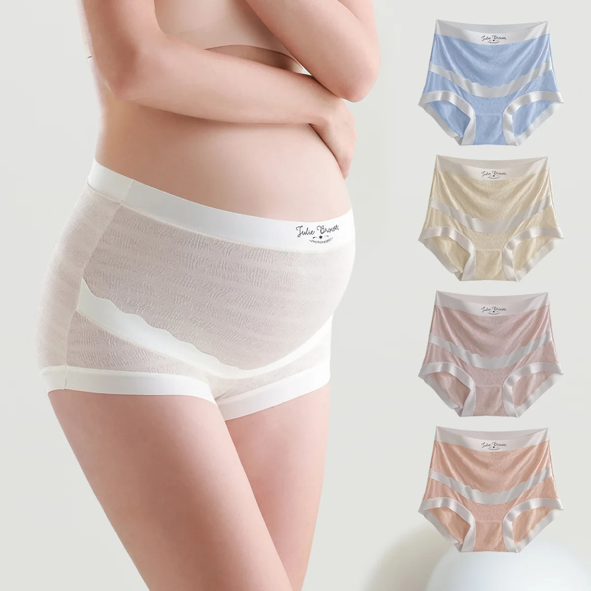 3pcs Plus Size Soft and Comfortable Maternity Panties Thin Breathable High Waist Support Belly Underwear Pregnancy Briefs Main image