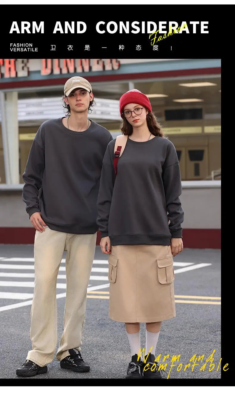 Customizable Thick Sweatshirt for Man Women Plain Hoodie Sweater Autumn Winter Fleece Sweatshirts Logo Original Design