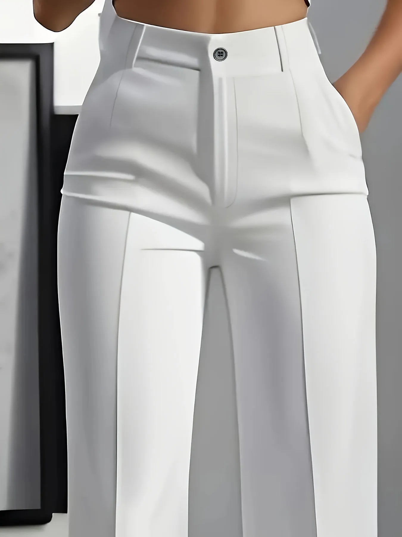 European and American cross-border 2025 new women's high-waisted, draped, straight-cut, simple suit pants for women Secondary image
