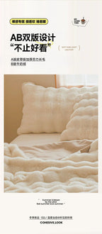 Ultra Soft Luxury Flffy Faux Rabbit Fur Blanket, Thick Winter Warm Throw Blankets, Plush Cozy Bubble Fleece Blankets Home Decor