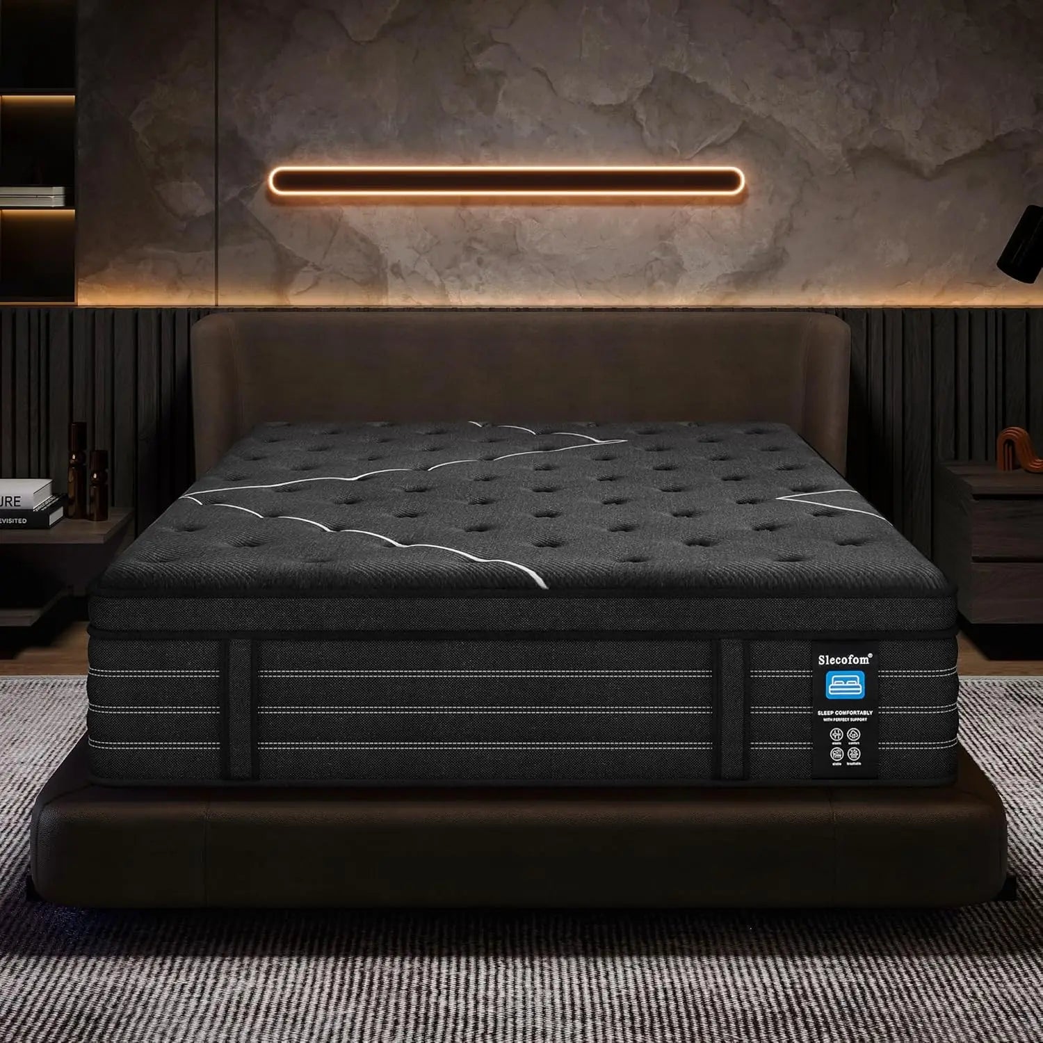 Ultra Firm Twin Mattress, 14 Inch Extra Firm Twin Size(Upgraded Enhanced) Plush Hybrid Mattress, Extra Lumbar Support,Customized