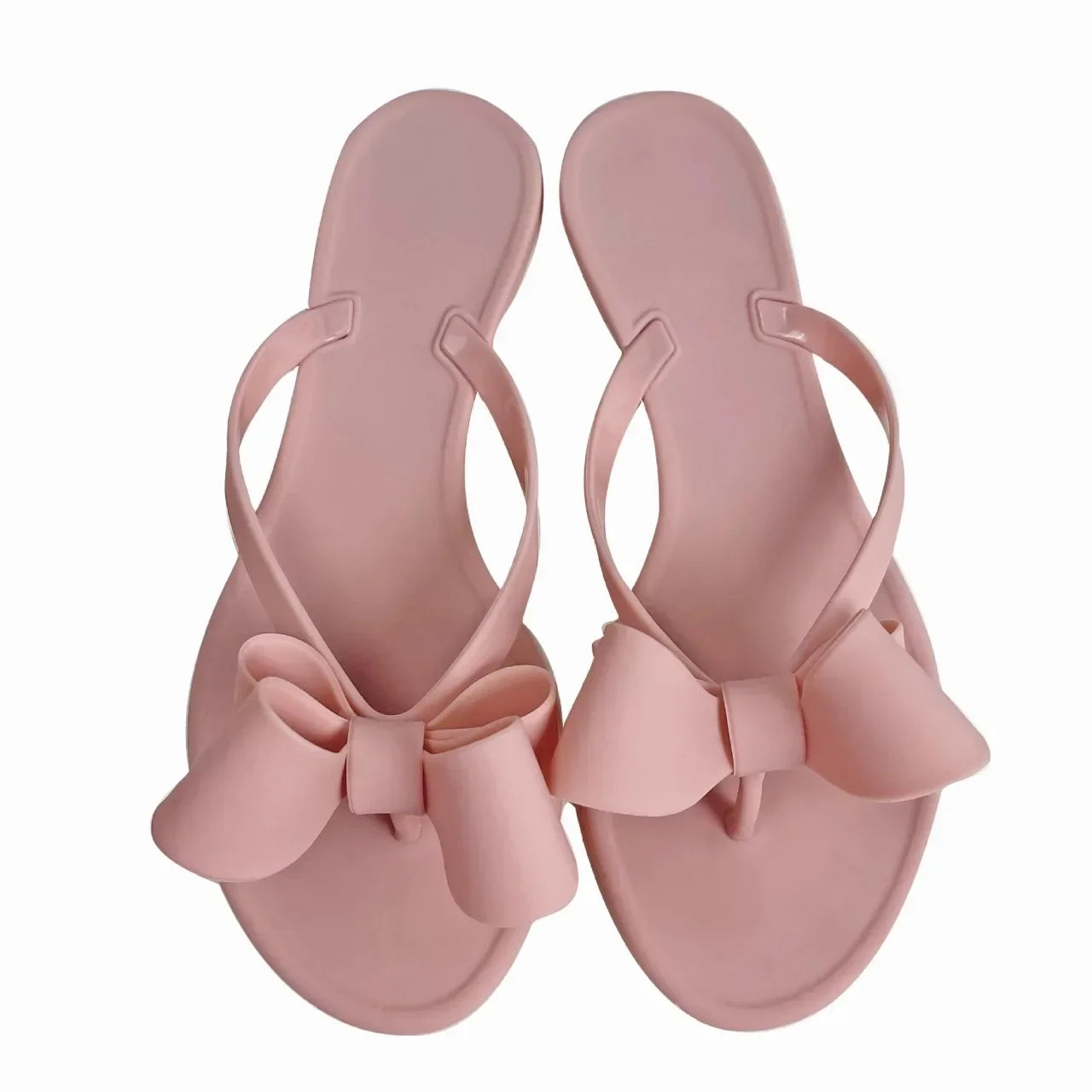 EOFK Summer Jelly Slippers Women Butterfly PVC Sweet Beach Pull On Flat Solid Ladies Versatile Fashion Anti slip Slippers Main image