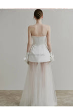 Wedding Dresses Sweet Flower Strapless For Women 2026 Satin White Evening Dress Elegant Floor-length Simple Wedding Shooting