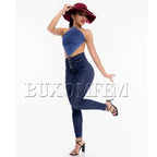 Fashion High Waist Sexy Skinny Stretch Jeans for Women Button Fly Straight Leg Pencil Pants Wrap Hips Trousers Y2K Streetwear