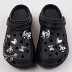 9PCS Summer Fashion Shoe Charms DIY Acrylic Butterfly Cartoon Bear Decoration Buckle for Clogs Shoe Charm Accessories