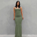 WUZIJING 2026 Satin Slip Sleeveless Backless Maxi Dress 2026 Y2K Summer Bodycon Elegant Sexy Outfits Ladies Birthday Party Club
