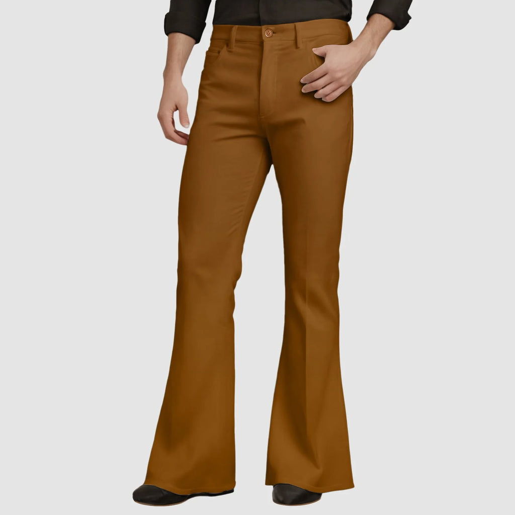 Vintage Flared Pants For Men Harajuku High Waist Skinny Pants Male Retro Slim Fit Bell Bottom Trousers Street Wear Pantalones