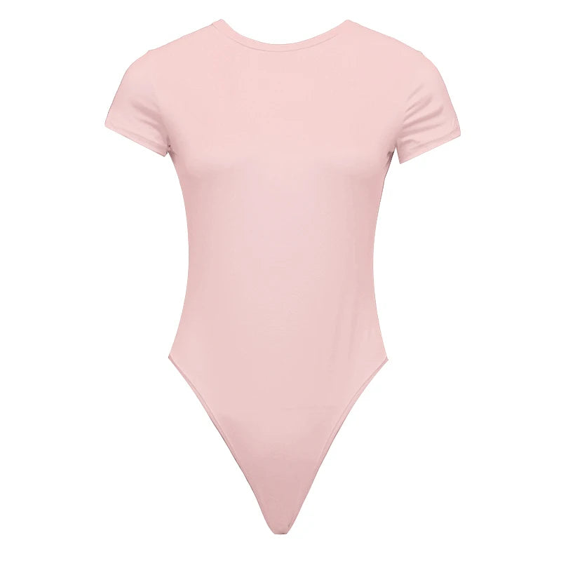 Women Sexy Summer Bodycon Bodysuit Fashion Casual Solid Short Sleeve Body Tops For Women Female Romper