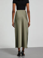 Fashion Satin Party Long Skirt High Waist Solid Color Casual Basic Women Skirts Fishtail Skirt Chic Summer Woman Clothing 2026