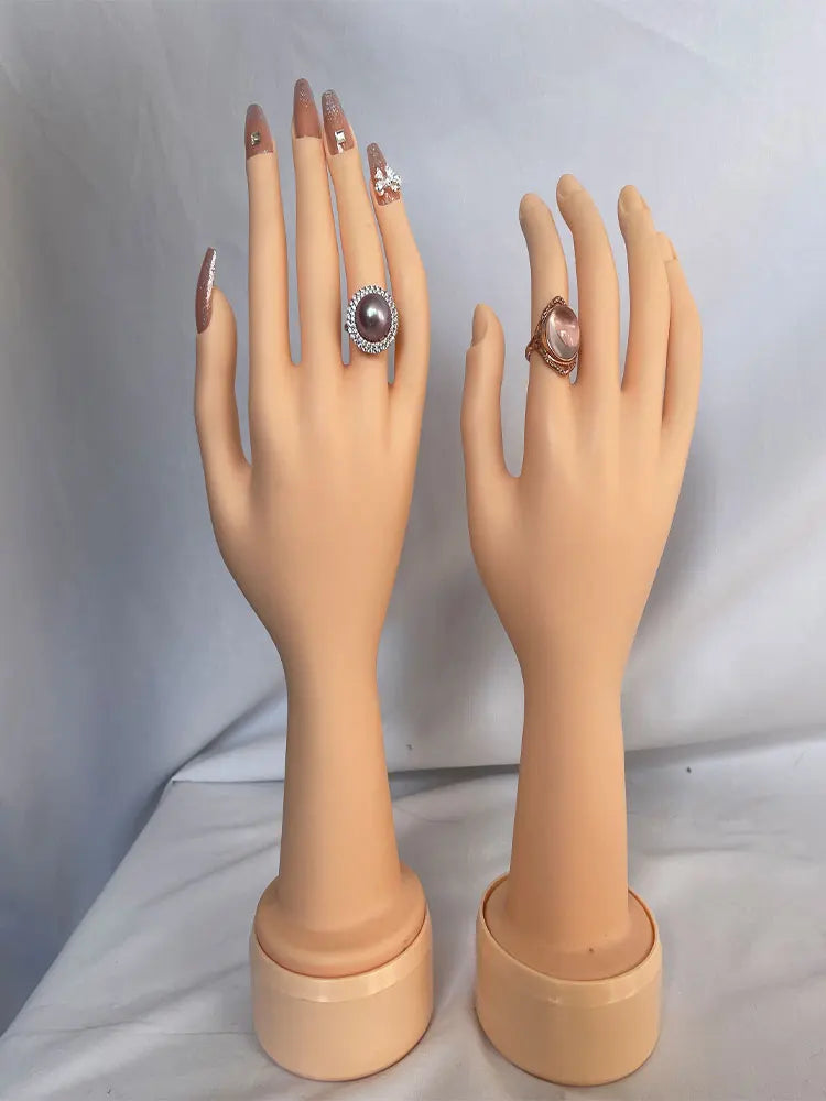 Mannequin Hand Women's Lifelike Soft Model for Jewelry Display Nail Art Manicure Fashion Teaching