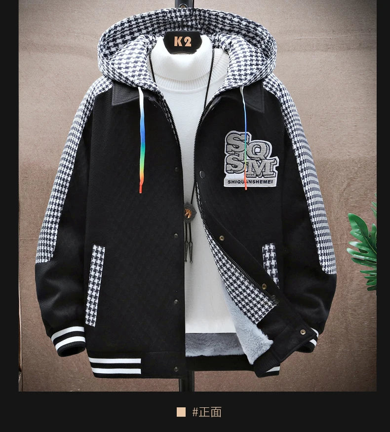 Winter Men's Sets Tracksuit Men Wool Hooded Sweatshirt Thicken Warm Sportswear Male Casual Suit Two Piece Sets