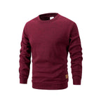 New Mens Round Neck Sweatshirt Solid Color Loose Casual Pullover Men Fashion Warm Long Sleeve Hoodies Men Clothing