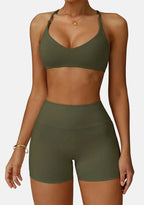 Sports Bra High  Support Women Gym Underwear Push-up Back Cross Yoga Crop Top Running Workout Fitness Pilates Solid Color