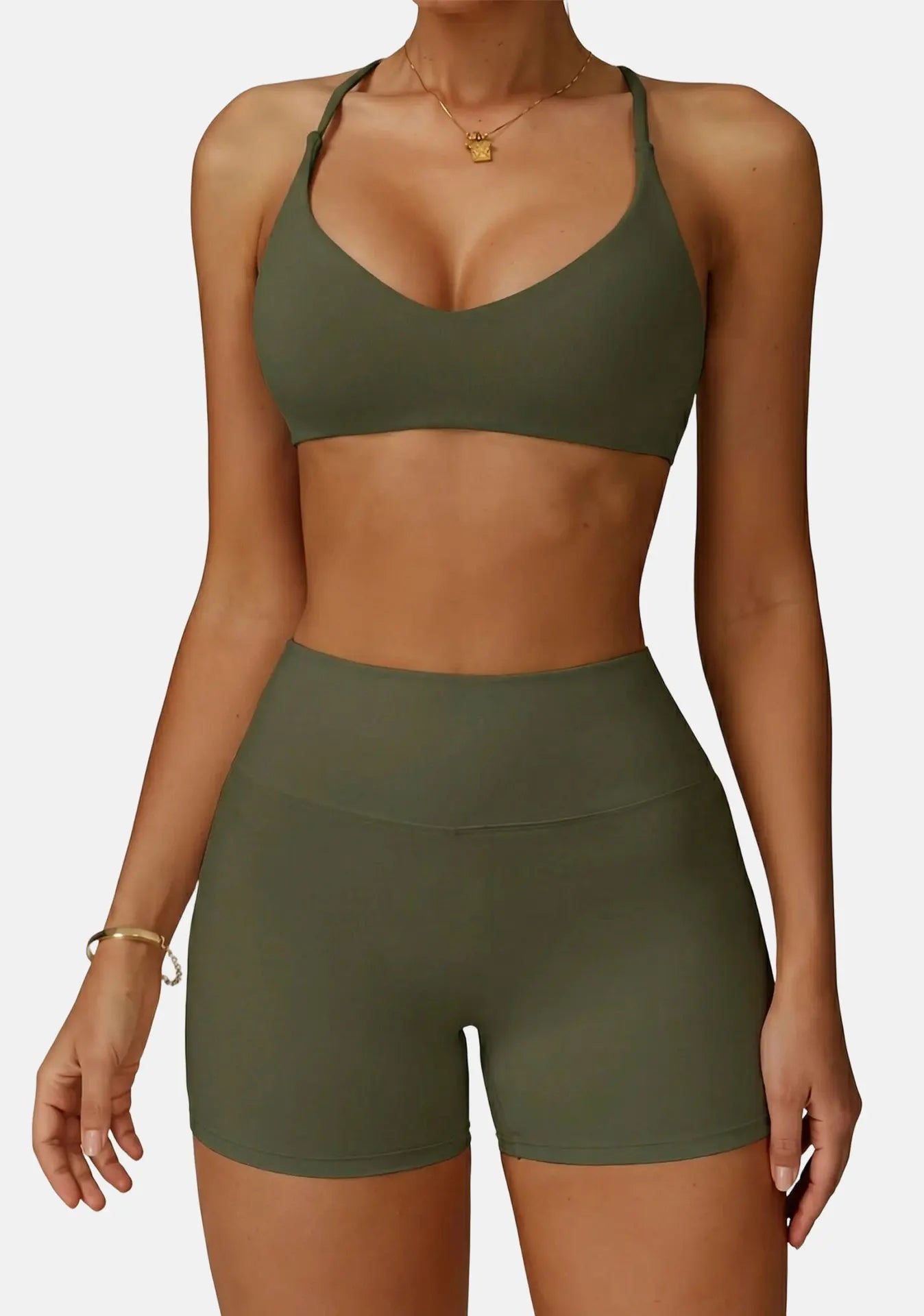 Sports Bra High  Support Women Gym Underwear Push-up Back Cross Yoga Crop Top Running Workout Fitness Pilates Solid Color