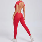 2026 Yoga Jumpsuit Fitness Sports Overalls Gym Clothing Set Wear Pilates Workout Clothes Women Short Sleeves Outfit Activewear