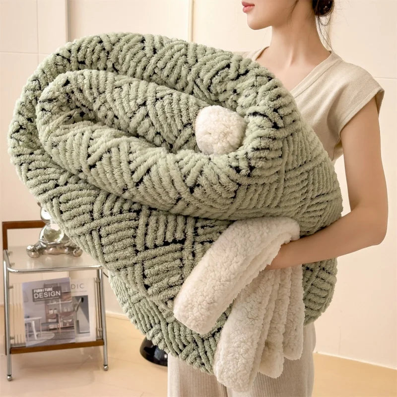 Sherpa Like Fleece AB Side Throw Blanket Ultra-Soft Warm Winter Thick Blankets For Single Double Bedspread Drop Shipping 120*200