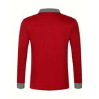 Spring and Autumn Men's Long Sleeve Polo Shirt Classic Business Office T-shirt Male Street Casual Fashion Solid Color Top