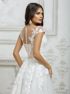 Short Wedding Dresses White For Women Cap Sleeve Lace  Appliques Boho Bridal Gown Princess Cute Robe De Mariée Illusion Back