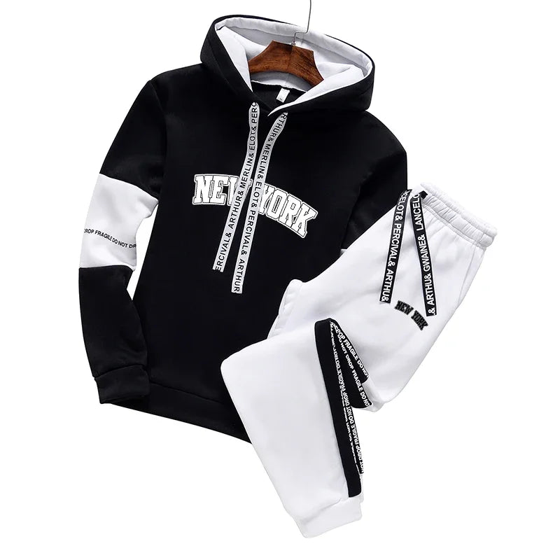 Mens Tracksuit Letter Printing Sweatshirts Pants Quality Casual Single Piece Hoodie Pants Outdoors Sports Jogging Mens Clothing