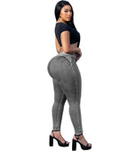 2025 & 2026 New High Waist Slim Fit Washed Blue Denim Jeans Women Stretchy Slimming Street Style Fashion Casual Long Pants