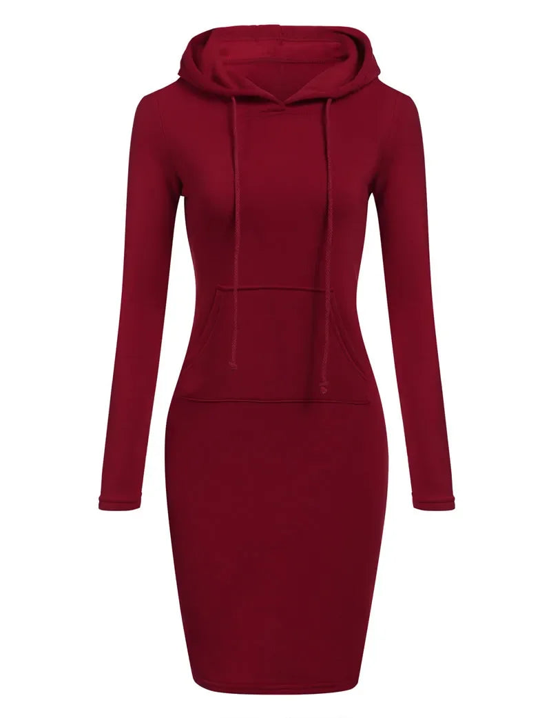 Autumn - Ready Ladies Hooded Dresses Blending Hoodie and Sweatshirt Elements for Fashionable Women's Wardrobe