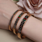 18 K Gold Plated Stainless Steel  55 MM Red/Green Bangles  , Fashionable Jewelry For Men And Women Wholesale